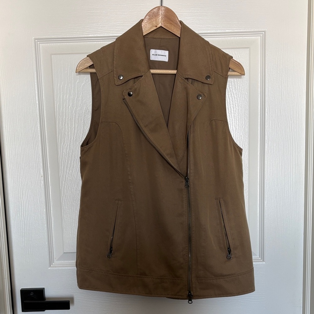 Club Monaco Tan Zip-Up Vest